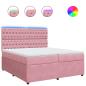 Preview: Boxspringbett mit Matratze Rosa 200x200 cm Samt