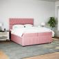 Preview: Boxspringbett mit Matratze Rosa 200x200 cm Samt