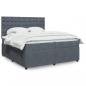 Preview: ARDEBO.de - Boxspringbett mit Matratze Dunkelgrau 200x200 cm Samt