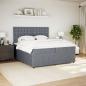 Preview: Boxspringbett mit Matratze Dunkelgrau 200x200 cm Samt