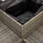 Preview: Gartensofa in L-Form mit Tisch und Kissen Grau Poly Rattan