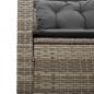 Preview: Gartensofa in L-Form mit Tisch und Kissen Grau Poly Rattan