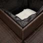 Preview: Gartensofa in L-Form mit Tisch und Kissen Braun Poly Rattan