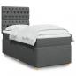 Preview: ARDEBO.de - Boxspringbett mit Matratze Dunkelgrau 80x200 cm Stoff