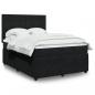 Preview: ARDEBO.de - Boxspringbett mit Matratze Schwarz 160x200 cm Samt