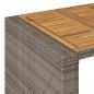 Preview: 7-tlg. Gartenbar-Set mit Kissen Grau Poly Rattan