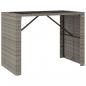 Preview: 7-tlg. Gartenbar-Set mit Kissen Grau Poly Rattan