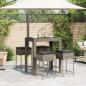 Preview: 5-tlg. Gartenbar-Set mit Kissen Grau Poly Rattan