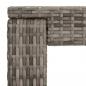 Preview: 5-tlg. Gartenbar-Set mit Kissen Grau Poly Rattan