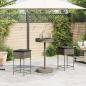 Preview: 3-tlg. Gartenbar-Set mit Kissen Grau Poly Rattan