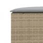 Preview: Garten-Fußhocker mit Kissen Beige Poly-Rattan