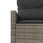 Preview: Gartensofa mit Kissen Halbrund Grau Poly Rattan