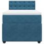 Preview: Boxspringbett mit Matratze Blau 100x200 cm Samt