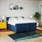 Preview: Boxspringbett mit Matratze Blau 200x200 cm Stoff