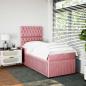 Preview: Boxspringbett mit Matratze Rosa 100x200 cm Samt