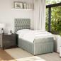 Preview: Boxspringbett mit Matratze Hellgrau 90x200 cm Samt