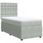 Preview: Boxspringbett mit Matratze Hellgrau 90x200 cm Samt