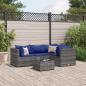 Preview: ARDEBO.de - 5-tlg. Garten-Lounge-Set mit Kissen Grau Poly Rattan