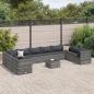 Preview: ARDEBO.de - 11-tlg. Garten-Lounge-Set mit Kissen Grau Poly Rattan