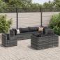 Preview: ARDEBO.de - 8-tlg. Garten-Lounge-Set mit Kissen Grau Poly Rattan