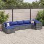 Preview: ARDEBO.de - 7-tlg. Garten-Lounge-Set mit Kissen Grau Poly Rattan