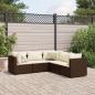 Preview: ARDEBO.de - 5-tlg. Garten-Lounge-Set mit Kissen Braun Poly Rattan