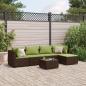 Preview: ARDEBO.de - 6-tlg. Garten-Lounge-Set mit Kissen Braun Poly Rattan