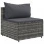 Preview: 6-tlg. Garten-Lounge-Set mit Kissen Grau Poly Rattan