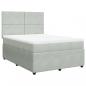 Preview: Boxspringbett mit Matratze Hellgrau 160x200 cm Samt