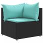 Preview: 6-tlg. Garten-Lounge-Set mit Kissen Schwarz Poly Rattan