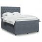 Preview: ARDEBO.de - Boxspringbett mit Matratze Dunkelgrau 140x190 cm Samt