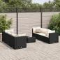 Preview: ARDEBO.de - 7-tlg. Garten-Lounge-Set mit Kissen Schwarz Poly Rattan