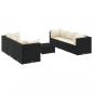 Preview: 7-tlg. Garten-Lounge-Set mit Kissen Schwarz Poly Rattan