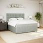 Preview: Boxspringbett mit Matratze Hellgrau 180x200 cm Samt