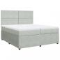 Preview: Boxspringbett mit Matratze Hellgrau 200x200 cm Samt