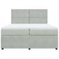 Preview: Boxspringbett mit Matratze Hellgrau 200x200 cm Samt