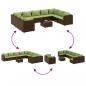 Preview: 10-tlg. Garten-Lounge-Set mit Kissen Braun Poly Rattan