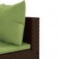 Preview: 10-tlg. Garten-Lounge-Set mit Kissen Braun Poly Rattan