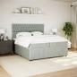 Preview: Boxspringbett mit Matratze Hellgrau 200x200 cm Samt