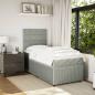 Preview: Boxspringbett mit Matratze Hellgrau 90x190 cm Samt