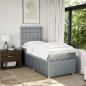 Preview: Boxspringbett mit Matratze Hellgrau 90x190 cm Stoff