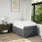 Preview: Boxspringbett mit Matratze Dunkelgrau 100x200 cm Stoff