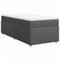 Preview: Boxspringbett mit Matratze Dunkelgrau 100x200 cm Stoff