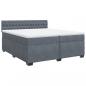 Preview: Boxspringbett mit Matratze Dunkelgrau 200x200 cm Samt