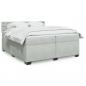 Preview: ARDEBO.de - Boxspringbett mit Matratze Hellgrau 200x200 cm Samt