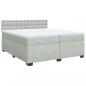 Preview: Boxspringbett mit Matratze Hellgrau 200x200 cm Samt