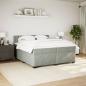 Preview: Boxspringbett mit Matratze Hellgrau 200x200 cm Samt