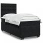 Preview: ARDEBO.de - Boxspringbett mit Matratze Schwarz 90x190 cm Samt