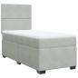 Preview: Boxspringbett mit Matratze Hellgrau 100x200 cm Samt