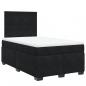 Preview: Boxspringbett mit Matratze Schwarz 120x190 cm Samt